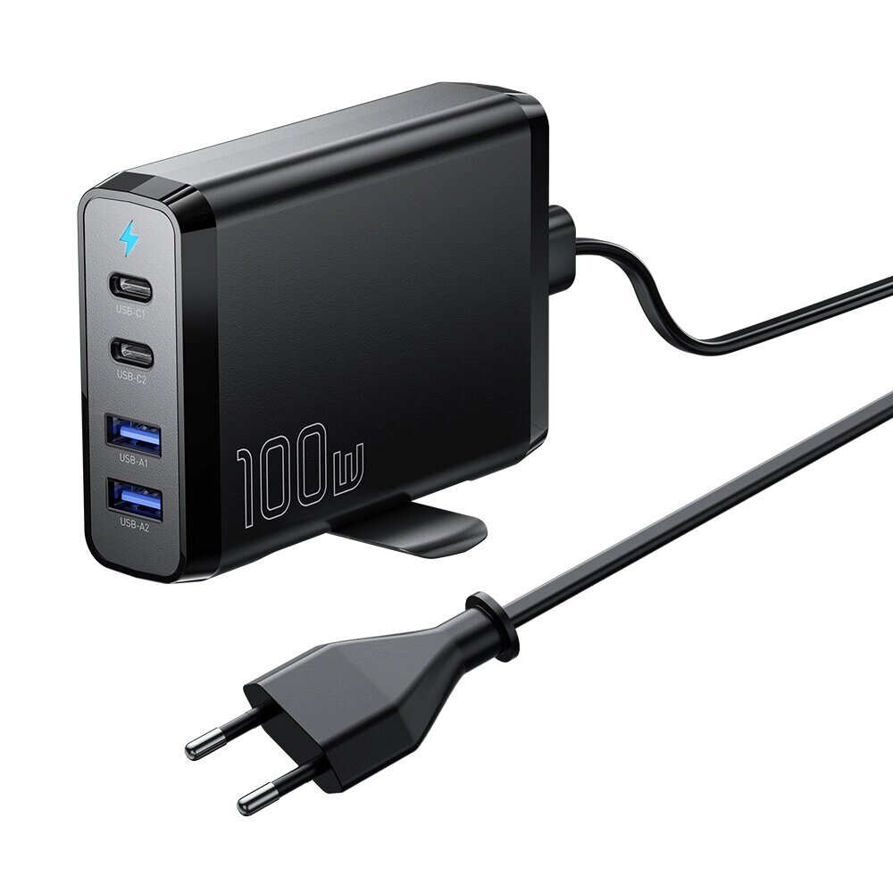 [Gan tech] essager 100 вт 4-портовое зарядное устройство USB PD 2USB-C + 2USB-A QC3.0 PD3.0 AFC FCP SCP DCP PPS BC1.2 ap - фото