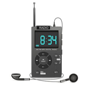 Portable FM AM Dual Стандарты Mini LCD Дисплей Карманный Радио Приемник 1000 мАч Батарея Поддержка TF Card Music Player