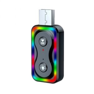 Q1 Bluetooth 5.3 Audio Приемник Передатчик HiFi Sound Без драйверов 2-в-1 Авто USB-адаптер с Colorful Атмосферным светом