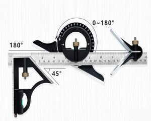 Регулируемая линейка, мультикомбинированная, 300 мм, квадратная угловая линейка, измерительный набор, универсальная лине