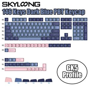 Skyloong Dark Blue Розовый Механический Клавиатура Keycaps 146 Keys PBT ГК5 Профиль Double Shot Fit with 61/68/84 For Ga