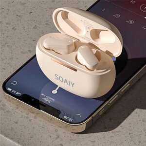 Soaiy SL6 TWS Наушники bluetooth V5.3 Наушник Большой драйвер 13 мм HD Легкие портативные наушники с зарядкой для звонко