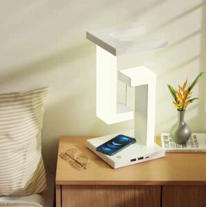 Светодиодный подвесной антигравитационный ночник с беспроводным зарядным устройством 10 Вт, стол Лампа с регулируемой яр