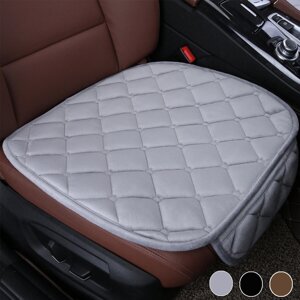 Универсальная передняя подушка Авто, короткая флисовая ткань, чехол для сиденья, удобная защитная подушка, коврик, тепла
