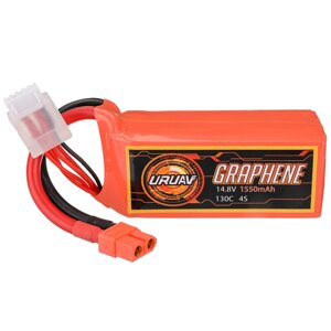 URUAV graphene 14,8 в 1550 мач 130C 4S lipo батарея разъем XT60 для RC дрон