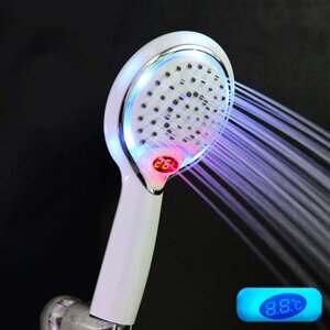 Высокое давление Ванная комната Ручной распылитель для душа Смеситель для душа с температурой воды LED Дисплей