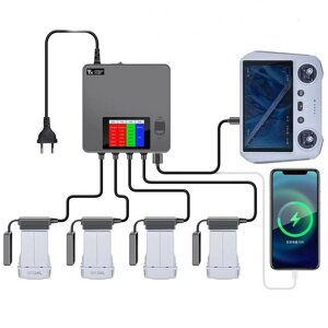 YX 6-in-1 Multi Charging Hub Intelligent Digital display Battery Remote Control Phone Charger for DJI MINI 3 PRO RC Dron