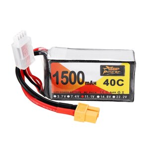 ZOP питания 11.1V 1500mah 40c 3S липо батареи XT60 штекер