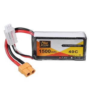 ZOP питания 7.4v 1500mah 40c 2S липо батарея XT60 штекер