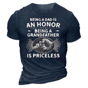 Быть папой - честь Быть дедушкой - бесценно Мужская футболка