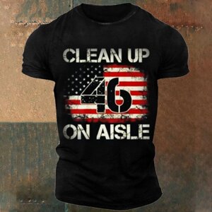 Мужская футболка Vintage American Flag Patriotic Clean Up On Aisle 46