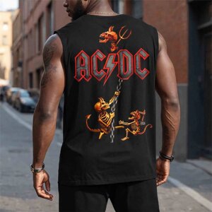 Мужская повседневная майка ACDC Rock Band Hells Vest