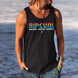 Мужская повседневная майка с принтом Rip Curl Surf Hawaii Beach Vacation и принтом