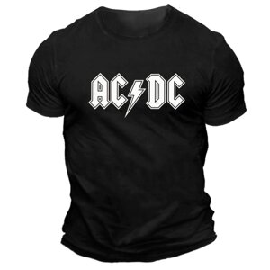 Мужская винтажная футболка ACDC Rock Band Hells Bells с принтом повседневная футболка с короткими рукавами и контрастным цветом с круглым вырезом