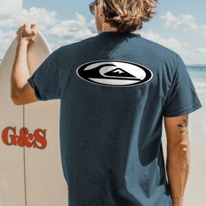 Мужская винтажная футболка Quiksilver Surf Beach с короткими рукавами 90-х годов