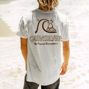 Мужская винтажная футболка Quiksilver Surf Beach с короткими рукавами 90-х годов