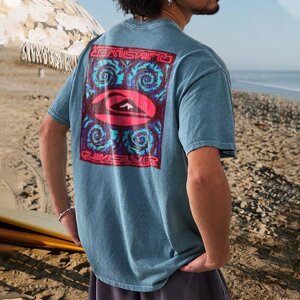 Мужская винтажная футболка Quiksilver Surf с короткими рукавами 90-х годов