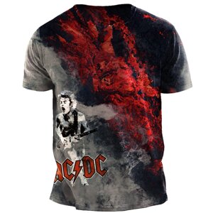 Мужская винтажная повседневная футболка с короткими рукавами и принтом рок-гитариста Acdc