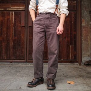 Мужские винтажные брюки-карго в французскую полоску в полоску с перцем и солью