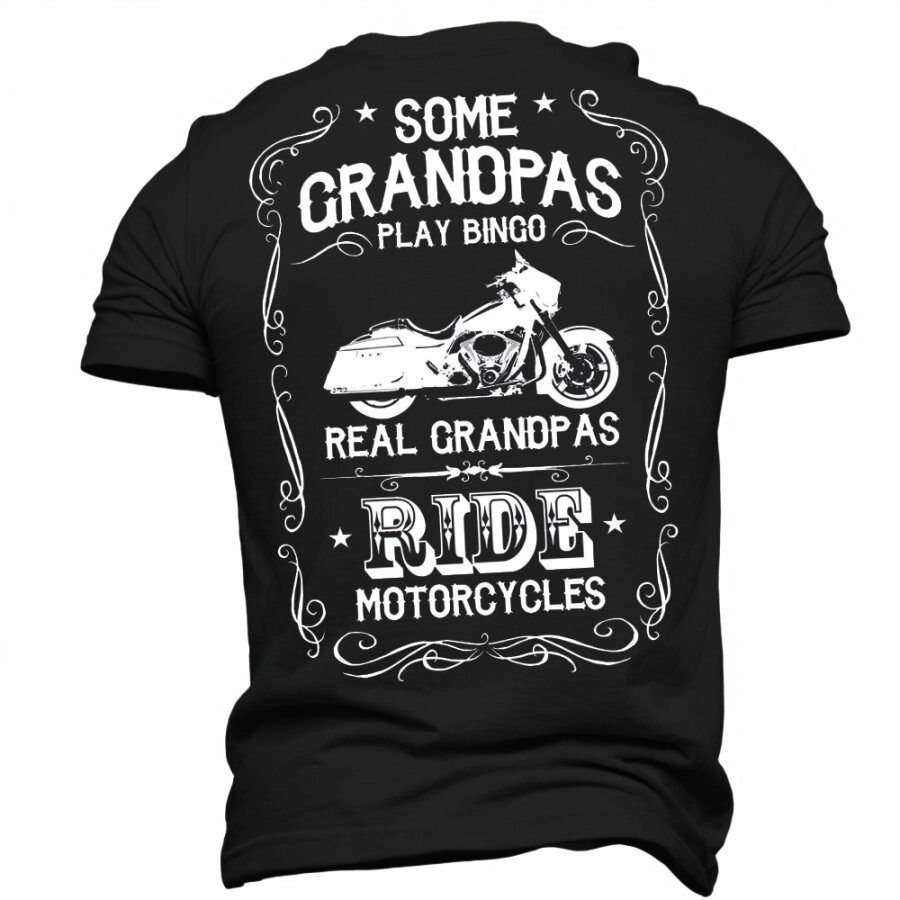 Мужская футболка с подарками на день отца Really Grandpas Ride Motorcycle - гарантия