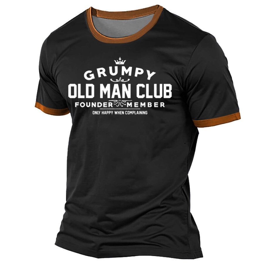 Мужская винтажная повседневная футболка Grumpy Old Man Club с короткими рукавами и круглым вырезом - опт