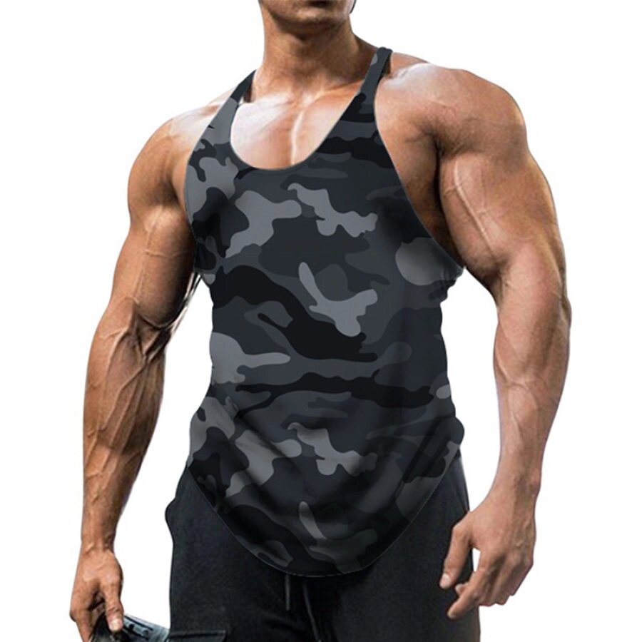 Мужская камуфляжная майка Training Sports Fitness Top Tank - скидка