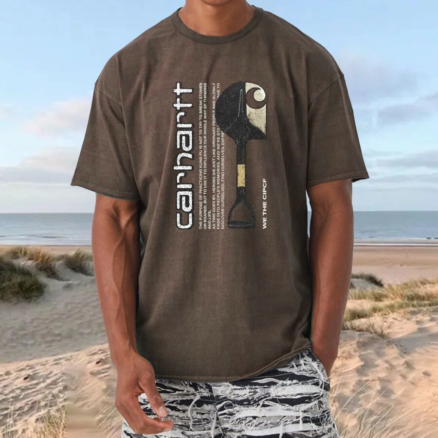 Мужская винтажная повседневная повседневная футболка с принтом Carhartt Surf Beach - заказать