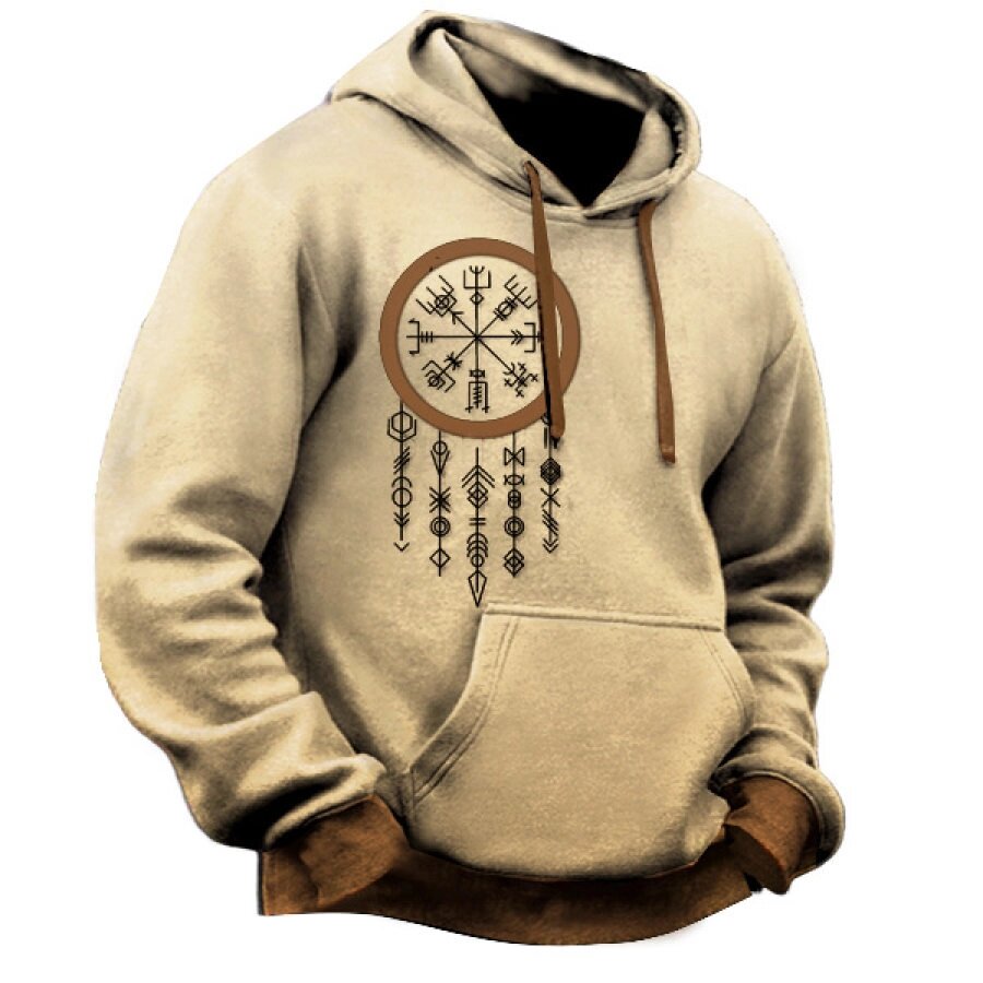 Мужская толстовка с капюшоном Vintage Viking Viking Symbol Print National Hero Tactical Hoodie - опт