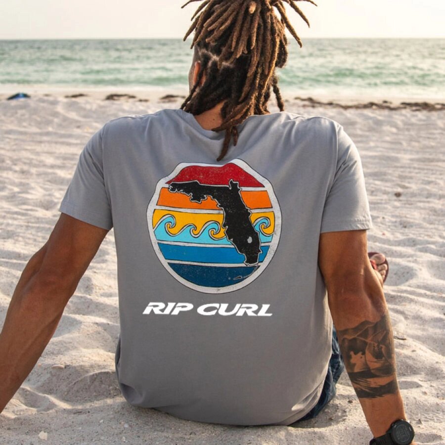 Мужская винтажная футболка с короткими рукавами для серфинга Rip Curl 90-х годов - гарантия