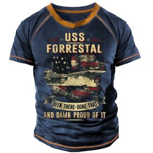 Темно-синяя футболка Uss Forrestal Cv 59