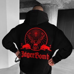 Толстовка оверсайз с принтом JägerBomb