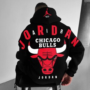 Толстовка Oversized Street Style с баскетбольным принтом Bulls Hoodie