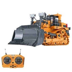 1/24 2,4 ГГц 9CH RC Бульдозер RC Строительный грузовик Инженерные машины Развивающие игрушки с легкой музыкой