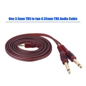 1,5 м / 5ft стерео аудио кабель провода шнура 3,5 мм 1/8 "Мужской Двойной 6,35 1/4" TRS Штекер для компьютера Mixer Смешивание консоли