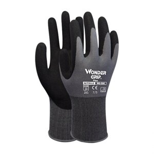 1 пара пропитанных нитрилом рабочих перчаток Защитные перчатки для садоводства Склад для мужчин и женщин (черный серый S)