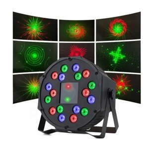 18 светодиодов Par Light Stage Lamp Освещение Поддерживается DMX512 / Звуковая активация / Master-slave / Стробоскопический режим