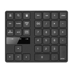 2.4G Беспроводная цифровая клавиатура Портативная 35-клавишная клавиатура для финансового учета Встроенная аккумуляторная батарея Черный