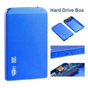 2.5In USB3.0 SATA SSD HDD hard drive box 5gbps 3TB USB3.0 SATA portable hard drive box (синий)