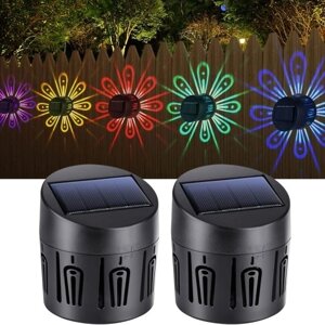 2 Pack RGB Solar Deck Lights Водонепроницаемые солнечные настенные светильники Солнечные фонари для забора Наружные солнечные фонари для сада Задний двор Патио Забор Палуба Лестница Украшение дорожки