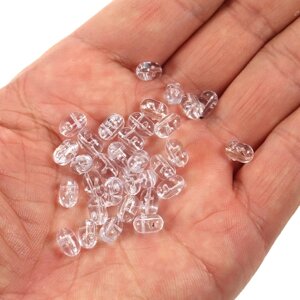 200PCS рыболовные бусины Tranparent Double Cross Hole Beads Hard Clear Beads Наборы рыболовных приманков Твердые приманки