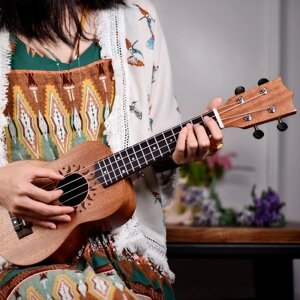 21-дюймовая деревянная акустическая укулеле Ukelele Uke Sapele Wood