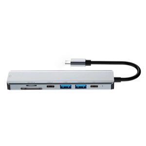 2121 Адаптер концентратора USB C Док-станция типа C 7-в-1 для ноутбука, планшета, смартфона