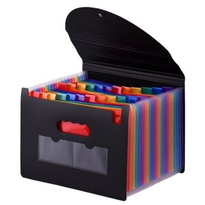 24 кармана расширяющаяся папка для файлов с обложкой Accordian File Organizer A4 Letter Органайзер для документов Цвет радуги для домашнего офиса Школа