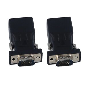 2PCS VGA to RJ45 Adapter VGA Male to RJ45 Adapter Ethernet Port Converter CAT5e CAT6 Адаптер сетевого кабеля