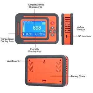 3 в 1 детектор угарного газа цифровой монитор CO2 измеритель CO2 анализатор газа детектор 9999PPM CO2 анализаторы с тестом температуры и влажности