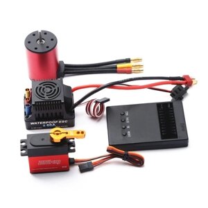 3100KV 3650 Бесщеточный двигатель с бесщеточным двигателем 60A ESC 2-4S Lipo 25KG Цифровая карта программирования сервопривода для 1/8 1/10 RC Car