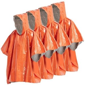 4 Pack Emergency Rain Poncho Тепловое пончо Погодозащитное снаряжение для выживания на открытом воздухе