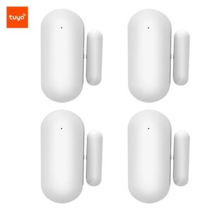 4 шт., дверные датчики Tuya WIFI, датчики сигнализации, контактные беспроводные двери, окна, магнит, детектор входа, датчик для домашней безопасности