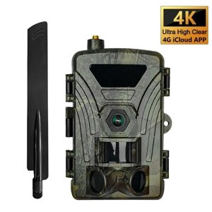 4G Trail Camera 4K Hunting Camera с SIM-картой 60MP Photos Fast Trigger Wildlife Camera Инфракрасная камера Камера ночного видения