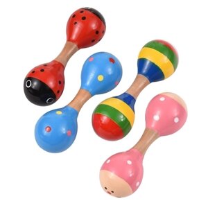 4Шт деревянные маракасы мини шейкер детские погремушки для детей милые красочные музыкальные инструменты игрушки
